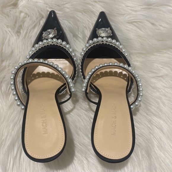 Mach and Mach Diamond of Elizabeth Imitation Pearl pointed toe‎ mule size 39 - Picture 10 of 15